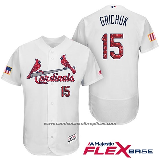 Camiseta Beisbol Hombre St. Louis Cardinals 2017 Estrellas y Rayas Randal Grichuk Blanco Flex Base